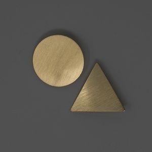 circle triangle modern hair clip barrette set of 2